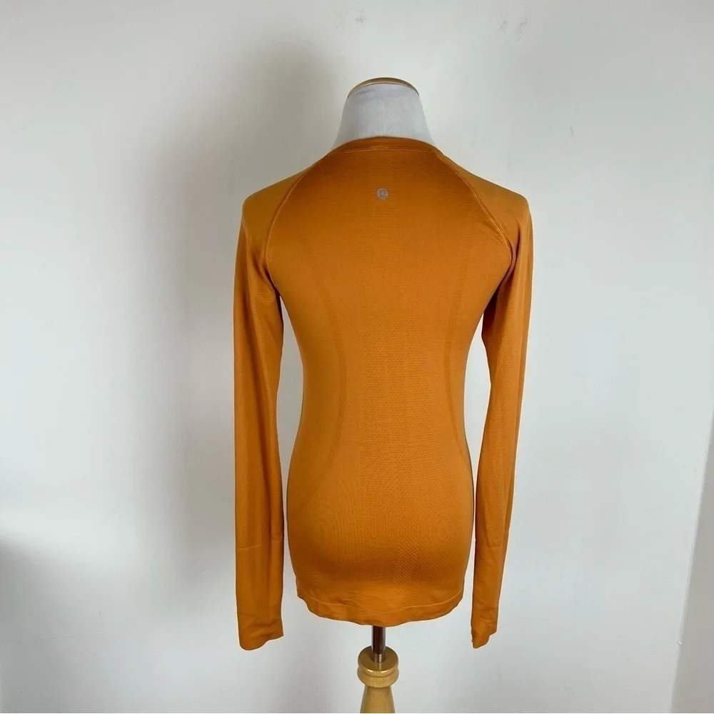 Lululemon Swifty Tech Long Sleeve Workout Top Orange Size 6